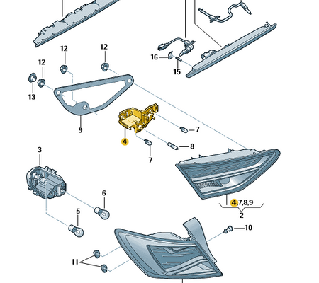 5F0945232A - LEON BULB CARRIER RH INNER